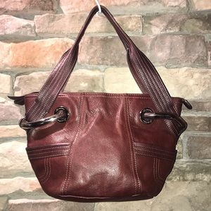 B.Makowsky Aspen Glove Leather Zip Top Handbag